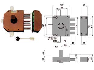 Serratura Quintuplice Da Applicare Senza Scrocco Doppia Mappa 20540 Mm.60 Sx (20540Vsdmj) Mottura
