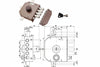 Serratura Quintuplice Applicare Con Scrocco Con Pomolo A Pompa 30651 Mm.60 Sx Cilindro Ø Mm.30 (30651Vs60J) Mottura