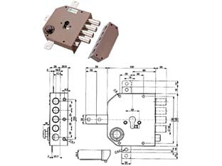 Serratura Quintuplice Da Applicare Con Scrocco Cilindro Europeo 38650 Mm.60 Dx (38650Vd00J) Mottura