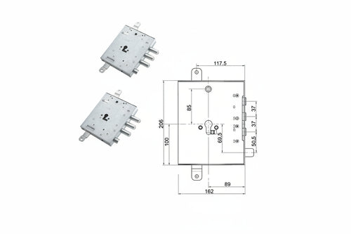 Serratura Tripl. Applic. Scrocco Cil. Eu. Blindate Gardesa 898571Grld Mm.89 Dx (898571Grld Dx) Mottura