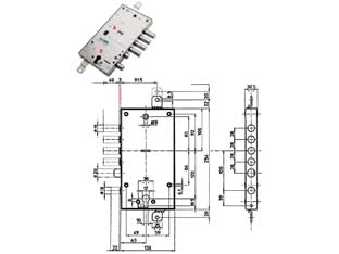 Serratura Tripl. Applic. Multif. Scr. Cil. Eu. + D/Mappa Blind. 54597 Mm.60 Dx (54597Romd36) Mottura