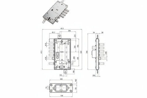 Serratura Tripl. Applic. Multif. Scr. Cil. Eu. + D/Mappa Blind. 54597 Mm.60 Dx (54597Romd36) Mottura