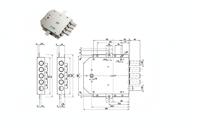Serratura Triplice Applicare Con Scrocco Doppia Mappa Blindate 50555 Mm.63 Sx (50555S) Mottura