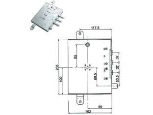 Serratura Tripl. Applicare Scrocco D/Mappa Blind. Gardesa 89R571Gd/17 Mm.89 Dx (89R571Gd/17 Dx) Mottura