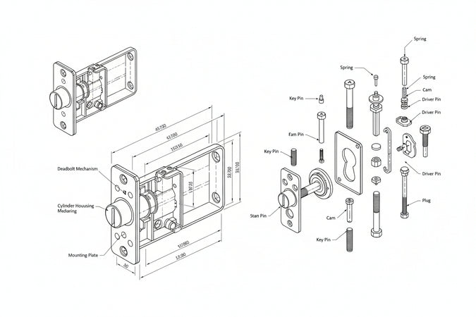 Serratura Triplice Infilare Multif. Scrocco D/Mappa Blindate 54795 Mm.63 Dx (54795D) Mottura