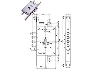 Serratura Triplice Infilare Con Scrocco Cil. Europeo Blindate 85771/28 Mm.63 Dx (85771D28N) Mottura