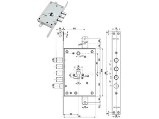 Serratura Triplice Infilare Con Scrocco Cil. Europeo Blindate 85771/37- - Mm.63 Sx (85771S37N) - Mottura
