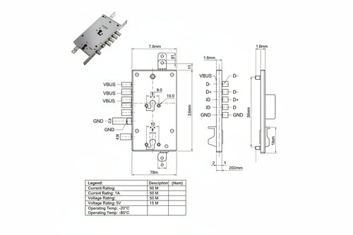 Serratura Triplice Infilare Multif. Scrocco Cil. Eur. Blindate 85795 Mm.63 Dx (85795D) Mottura