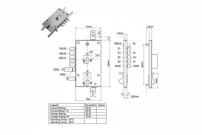 Serratura Triplice Infilare Multif. Scrocco Cil. Eur. Blindate 85795 Mm.63 Dx (85795D) Mottura