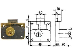 Serratura Da Applicare 1/2 Scatola Con Cilindro Una Mandata Mm.35 Mrcas