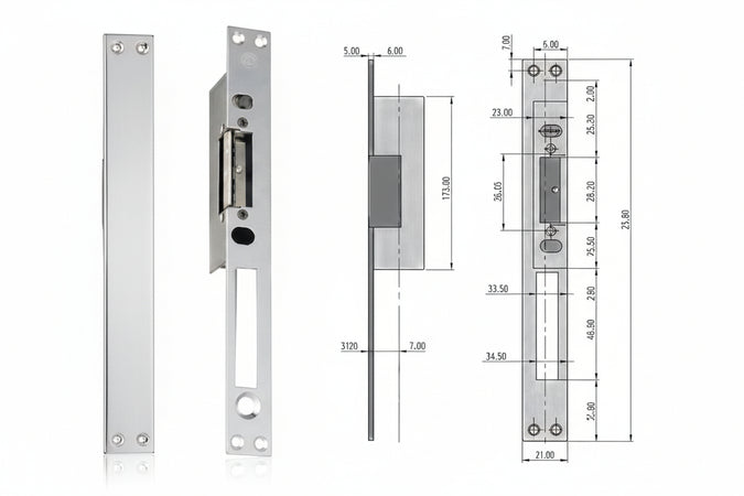 Incontro Elettrico Con Fermo Serie 6000 Frontale Lungo Cm.25 (6200/1) Nuova Feb