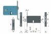 Serratura Da Infilare Per Fasce Catenaccio E Scrocco Mm.78 H 870 Mm.70 Interasse Mm.67 (770) Omec