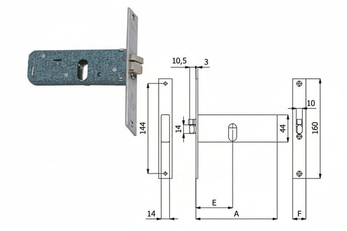 Elettroserratura Da Infilare Per Fasce Mm.44 H 399 Mm.60 Sx (399) Omec