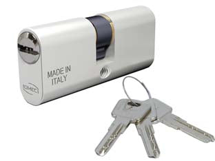 Cilindro A Infilare Ovale In Alluminio Con Chiave Piatta 2140 Mm.65 Decentrato (30X35) (2140/11L) Omec