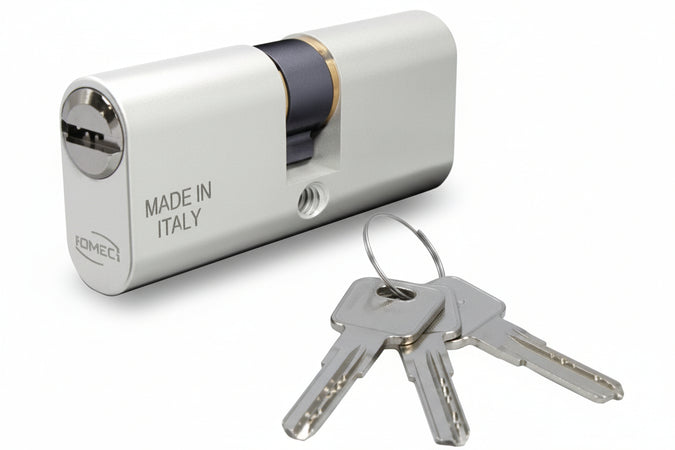 Cilindro A Infilare Ovale In Alluminio Con Chiave Piatta 2140 Mm.70 Centrato (35X35) (2140/06L) Omec