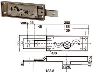 Serratura Serranda Laterale Cilindro Fisso Tondo Dx (6411.000) Prefer