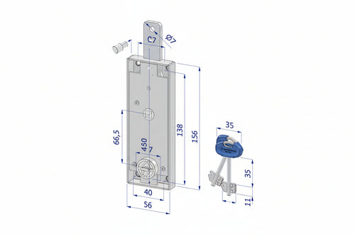 Serratura Per Basculante Doppia Mappa 2240 (2240Xzb2008Ab2) Securemme