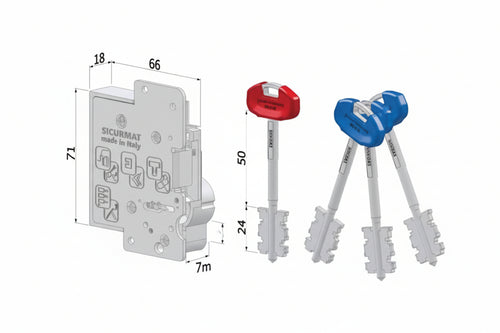 Cuore Di Ricambio Doppia Mappa Per Porte Blindate 25S Dx (25Sxdzbxxxxxs56) Securemme