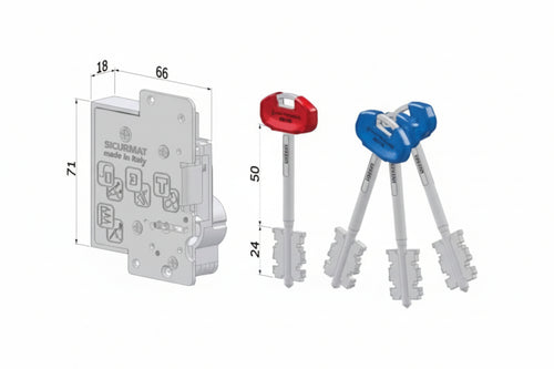 Cuore Di Ricambio Doppia Mappa Per Porte Blindate 25S Sx (25Sxszbxxxxxs56) Securemme