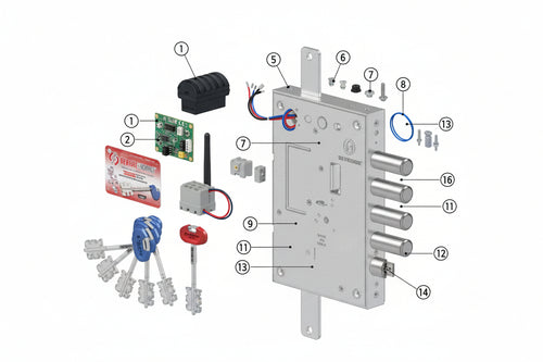 Serratura Triplice Applicare Per Porte Blindate D.Mappa Int.28 240 (2401Dcr0328S56) Securemme