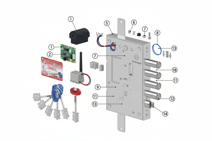 Serratura Triplice Applicare Per Porte Blindate D.Mappa Int.28 240 (2401Dcr0328S56) Securemme