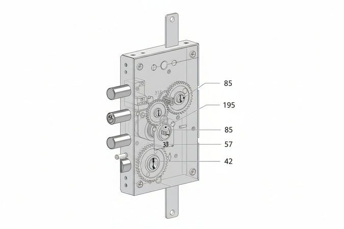 Serratura Triplice P/Porte Blindate Cilindro Europeo Revers.Int.37 265 (2651Scr0337Cxx) Securemme