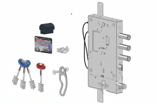 Serratura Triplice Applicare Porte Blindate D.M.+C.Eur.Rev. Int.37 244 (2441Dcr0337S56) Securemme