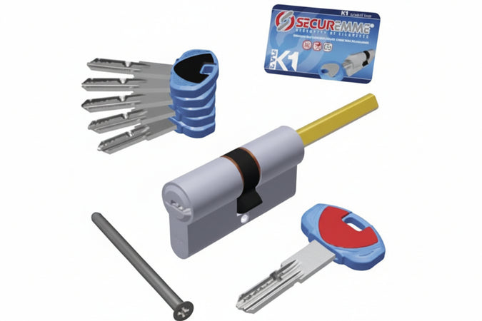 Cilindro.Europeo Evok1 Codolo 0Ck2 Serie 3100 Mm.30X50 (3101Qcs30501X5) Securemme