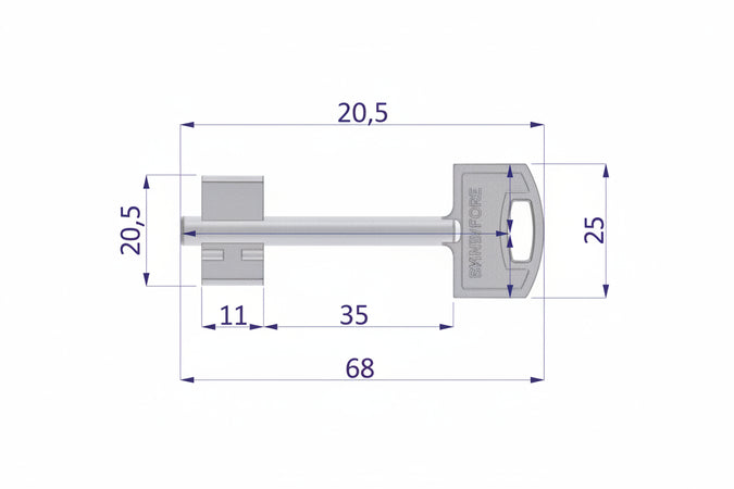 Chiave Doppia Mappa Nichelata- - (0Cvbxnisboz) - 5 Pezzi Securemme