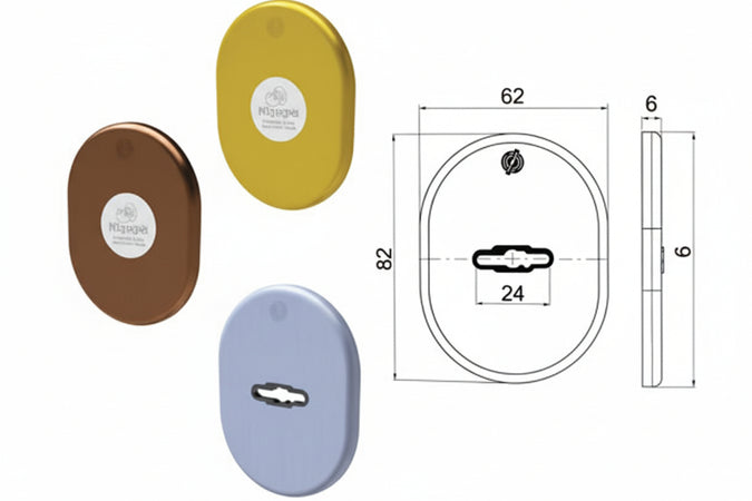 Mostrina Interna/Esterna Doppia Mappa Serie T- - Mm.62X82X6 Allu. Anodizzato Bronzato (4301Kf4) - 5 Pezzi Securemme