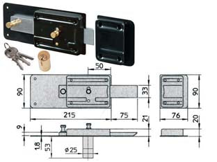 Ferroglietto Applicare Catenaccio 5 Mand. E Scrocco Cil. Fisso 1.7852 Mm.60 (1.7853/714) Viro