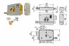 Serratura Da Portoncino Con Pomolo Interno Catenaccio E Scrocco Mm.40 Dx (1.7601) Viro