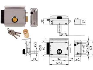Elettroserratura Per Cancelli Con Tetto 8992 Mm.50/80 Dx (8992.1) Viro
