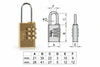 Lucchetti Ad Arco A Combinazione Con 3 Dischi 406- - Mm.28, Arco Mm.27X12 Ø Mm.5 (40600307) - 2 Pezzi Viro
