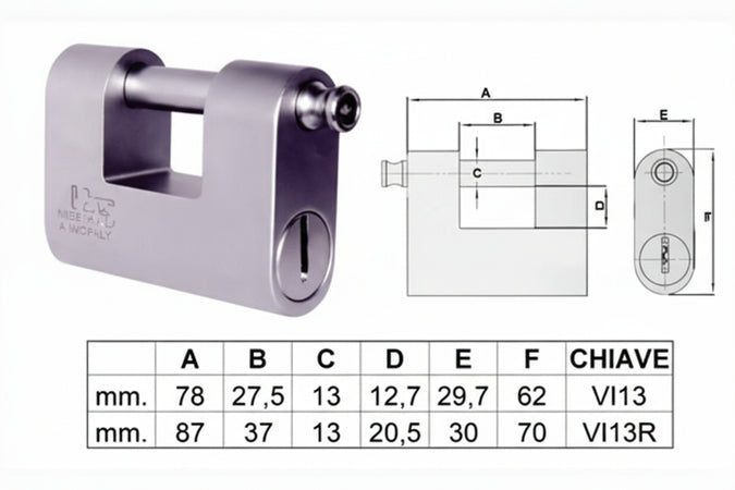 Lucchetto Corazzato A Una Bocca Monolith- - Mm.87 (Art.4144) - 1 Pezzi Viro