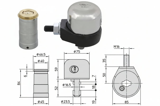 Lucchetto Bloccaserranda Completo Cuffia In Acciaio Inox 4221 (4221) Viro