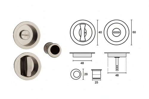 Kit Per Porte Scorrevoli Cromo Satinato E0262S51 Ø Mm.60 Telese