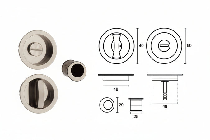 Kit Per Porte Scorrevoli Cromo Satinato E0262S51 Ø Mm.60 Telese