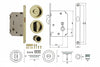 Serratura Infilare Per Porte Scorrevoli B. Tondo Oro Lucido Mm.50 Frontale Con Incontro Oro Luc. (E0262N51) Telese