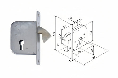 Serratura Per Porte E Cancelli Scorrevoli A Gancio Rientrante 068 Mm.50 (06850000) Welka