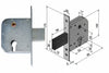 Serratura Da Infilare Per Cancelli Con Quadro Catenaccio E Scrocco 070 Mm.50 Con Catenaccio Da Mm.58 (07050000) Welka