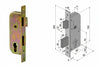 Serratura Da Infilare Per Cancelli 2 Mandate E Scr. Cil. Sagomato 061 Mm.30 Con Catenaccio Mm.25 (06130000) Welka