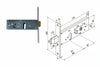 Serratura Da Infilare Per Fasce Catenaccio E Scrocco Mm.44 H 130 Mm.60 (13060010) Welka
