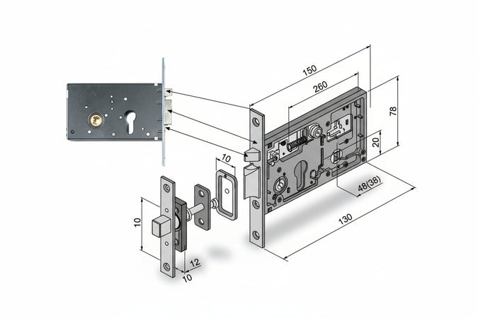 Elettroserratura Da Infilare Per Fasce Mm.78 H 302 Mm.50 (30250010) Welka