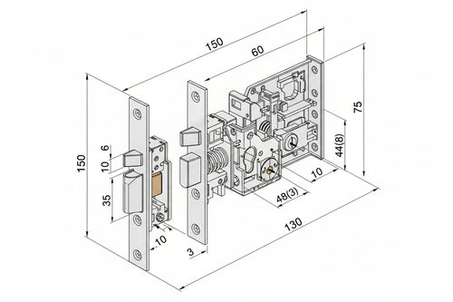 Elettroserratura Da Infilare Per Fasce Mm.78 H 302 Mm.60 (30260010) Welka