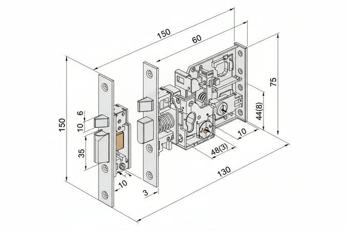 Elettroserratura Da Infilare Per Fasce Mm.78 H 302 Mm.60 (30260010) Welka