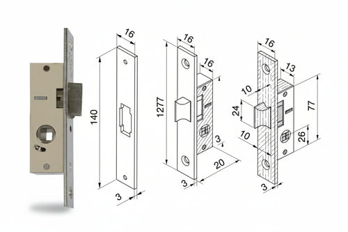 Serratura Da Infilare Per Montanti Solo Scrocco 113 Mm.15 (11315010) Welka