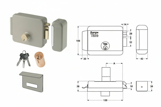 Elettroserratura Per Cancelli Con Tetto 6800 Mm.70 Dx (Y68000701) Yale