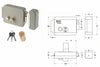 Elettroserratura Per Cancelli Con Pulsante Senza Tetto 6880 Mm.60 Dx (Y68800601) Yale