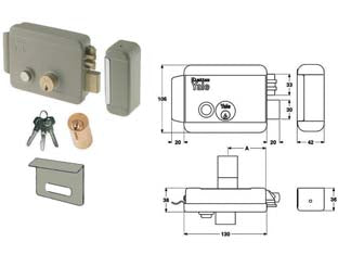 Elettroserratura Per Cancelli Con Catenaccio Pulsante E Tetto 6888 Mm.70 Dx (Y68880701) Yale